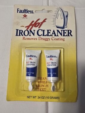 Faultless Hot Iron Cleaner 2 Tubes .34 oz Total NOS Sealed Made in USA